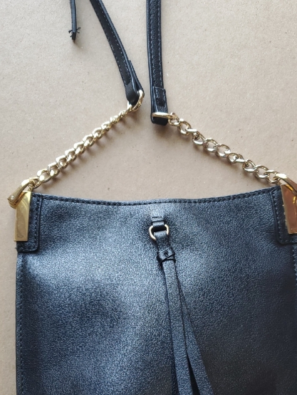 Nine West Black Crossbody with Gold Chain Accent - Picture 3 of 12